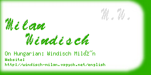 milan windisch business card